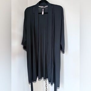 NWT Victoria's Secret Modal Black Lace-Accented Robe